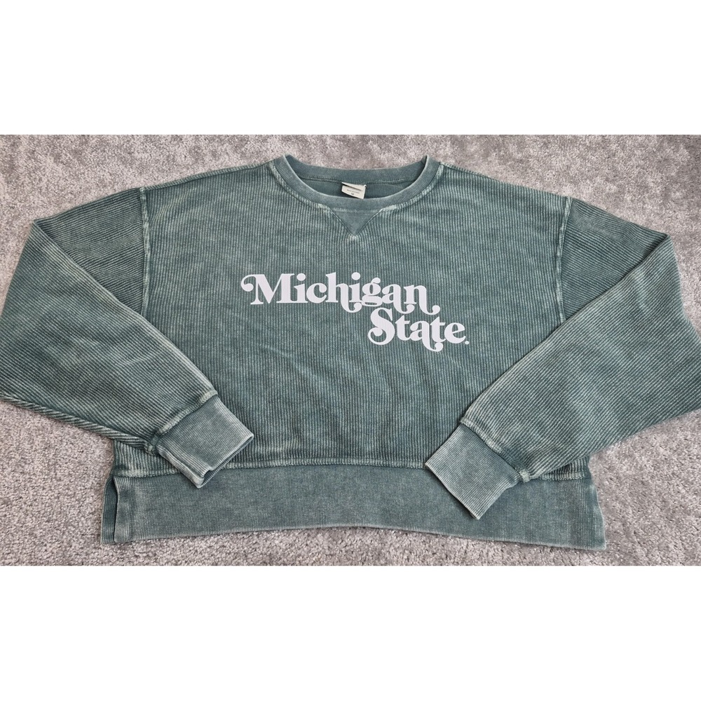 Michigan State Spartans Women Medium  Small‎ Cropped Boxy Chicka-d Brand